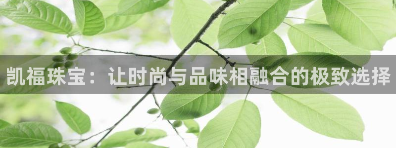 新宝5培训：凯福珠宝：让时尚与品味相融合的极致选择